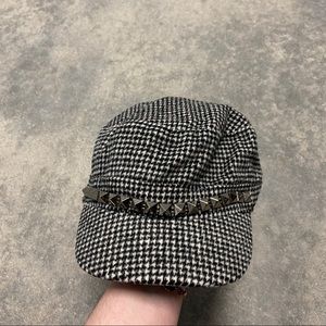 Y2k houndstooth mini baker boy hat
